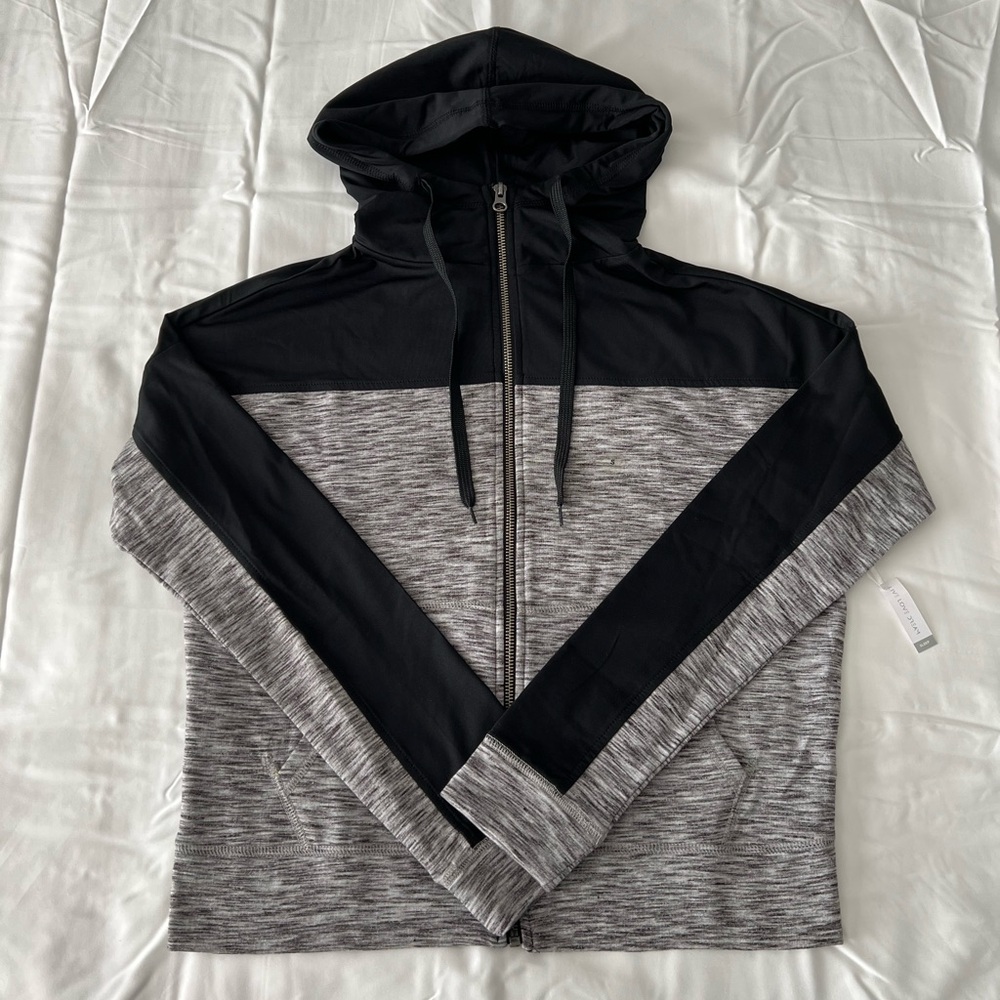 Grey And Black Zip-Up Hoodie
